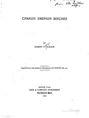 Cover of: Charles Emerson Beecher... by Robert Tracy Jackson