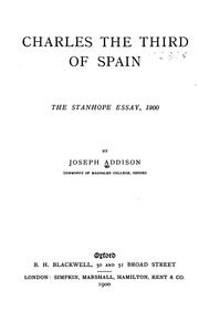 Cover of: Charles the Third of Spain by Joseph Addison