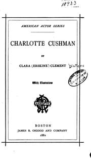 Cover of: Charlotte Cushman.