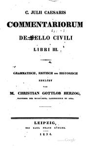 Cover of: C. Julii Caesaris commentariorum de bello civili libri III by Gaius Julius Caesar