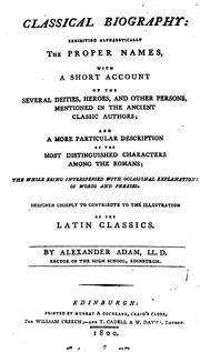 Cover of: Classical biography by Alexander Adam