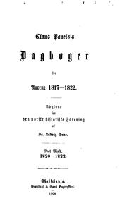 Cover of: Claus Pavels's dagbøger for aarene 1817-1822.