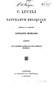 Cover of: C. Lucili Saturarum reliquiae.