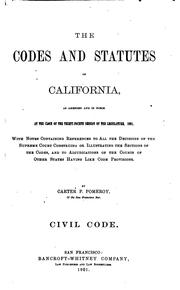 Cover of The codes and statutes of California by California.