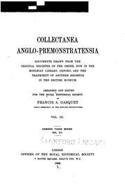 Collectanea anglo-premonstratensia by Premonstratensians