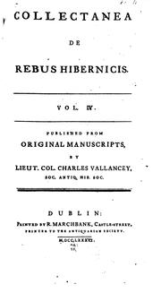 Cover of: Collectanea de rebus hibernicis ... by Charles Vallancey