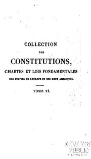 Cover of: Collection des constitutions