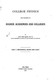 Cover of: College physics for students in higher academies and colleges