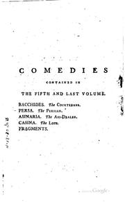 Cover of: Comedies of Plautus by Titus Maccius Plautus