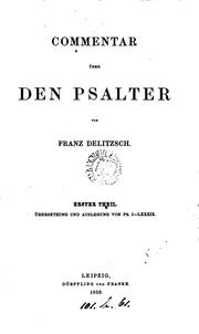 Cover of: Commentar über den Psalter