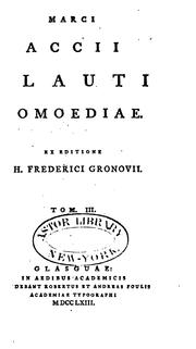 Cover of: Comoediae by Titus Maccius Plautus