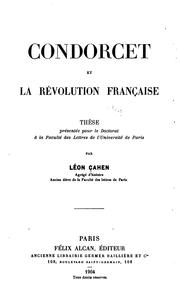 Cover of: Condorcet et la révolution française by Léon Cahen