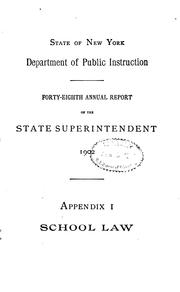 Cover of: consolidated school law of the state of New York | New York (State)