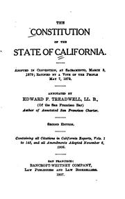 Cover of: The constitution of the state of California. by California.