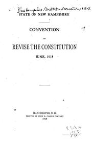 Convention to revise the constitution by New Hampshire. Constitutional Convention