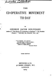 Cover of: The co-operative movement to-day