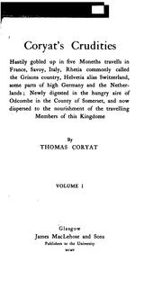 Cover of: Coryat's crudities by Thomas Coryate, Thomas Coryate