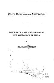 Cover of: Costa Rica-Panama arbitration.
