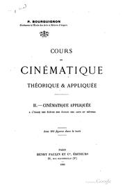 Cover of: Cours de cinématique théorique & appliquée. by P. Bourguignon