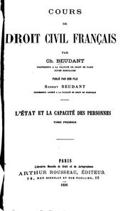 Cover of: Cours de droit civil français. by Charles Beudant
