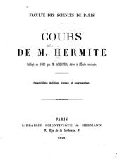 Cover of: Cours de M. Hermite