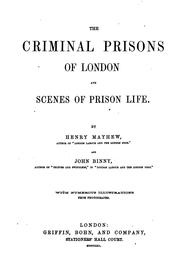 Cover of: criminal prisons of London