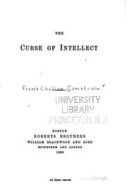 Cover of: The cuse of intellect. by Cecil, Gwendolen] Lady