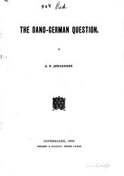 Cover of: Dano-German question. | Adolf Ditlev JГёrgensen