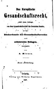 Cover of: Das europäische gesandschaftsrecht by Alexander Miruss