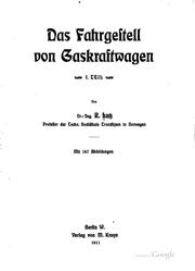 Cover of: Das fahrgestell von gaskraftwagen by R. Lutz