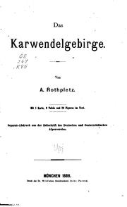 Cover of: Das Karwendelgebirge