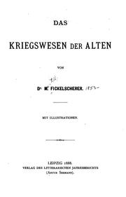 Cover of: Das kriegswesen der alten