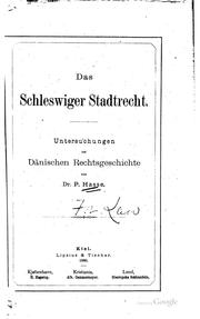 Cover of: Das  Schleswiger Stadtrecht by Paul Ewald Hasse