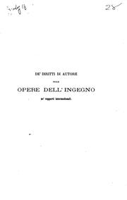 Cover of: De' diritti di autore sulle opere dell' ingegno ne' rapporti internazionali. by Pietro Esperson