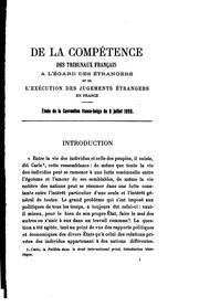 Cover of: De la compétence des tribunaux français à l'égard des étrangers et de l'exécution des jugements étrangers en France by Maurice Bernard