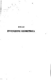 Cover of: Della invenzione geometrica