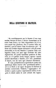 Cover of: Della questione di Beatrice ...