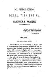 Cover of: Del periodo politico e della vita intima di Daniele Manin. by Federigo, Federico