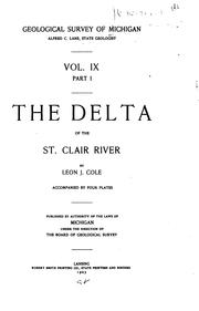Cover of: The delta of the St. Clair River by Leon Jacob Cole