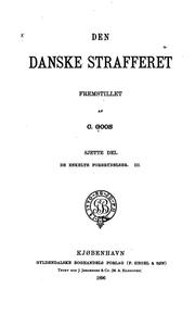 Cover of: Den danske strafferet by Carl Goos