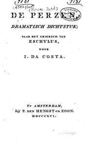 Cover of: De Perzen by Aeschylus