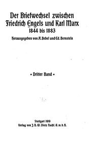 Cover of: Der briefweschael zwischen Friedrich Engels und Karl Marx, 1844 bis 1883