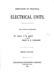 Cover of: Derivation of practical electrical units.