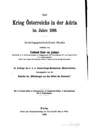 Cover of: Krieg Österreichs in der Adria im Jahre 1866: Seekriegsgeschichtliche Studie.