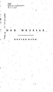 Cover of: Messias. by Friedrich Gottlieb Klopstock