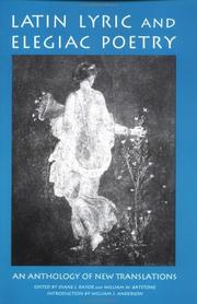 Cover of: Latin Lyric and Elegiac Poetry by Diane J. Rayor