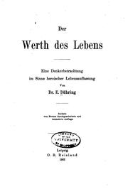 Cover of: Der werth des lebens by E[ugen Karl] Dühring