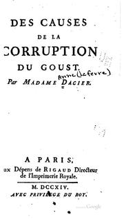 Cover of: Des causes de la corruption du goust.