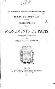Cover of: Description des monuments de Paris by Isaac de Bourges