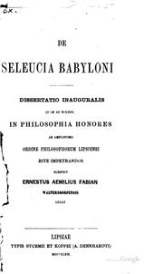 De Seleucia Babylonia by Ernst Emil Fabian